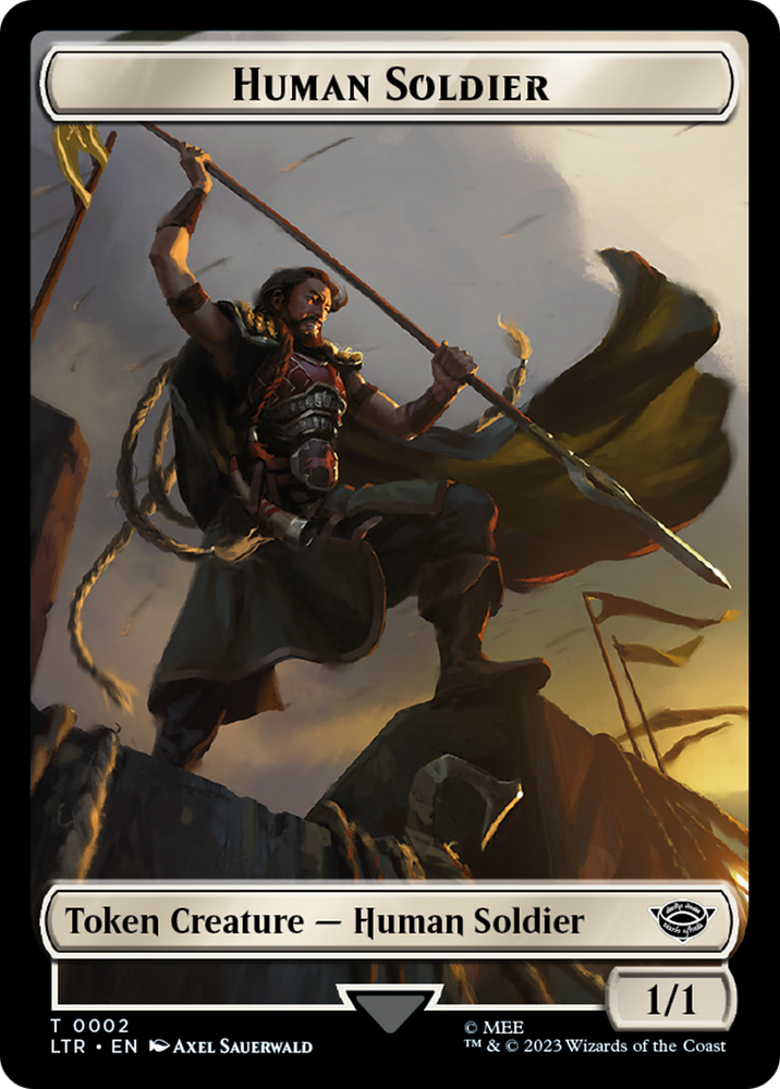 Human (04) // Human Soldier (02) Double-Sided Token [The Lord of the Rings: Tales of Middle-Earth Commander Tokens]