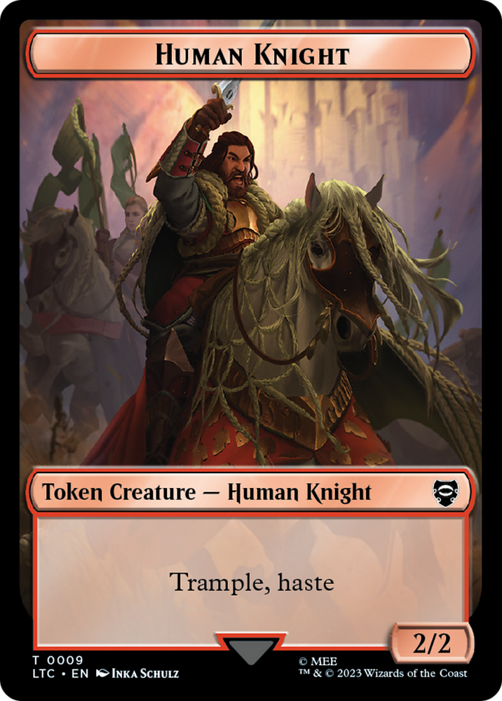 Human Knight // Human Double-Sided Token [The Lord of the Rings: Tales of Middle-Earth Commander Tokens]